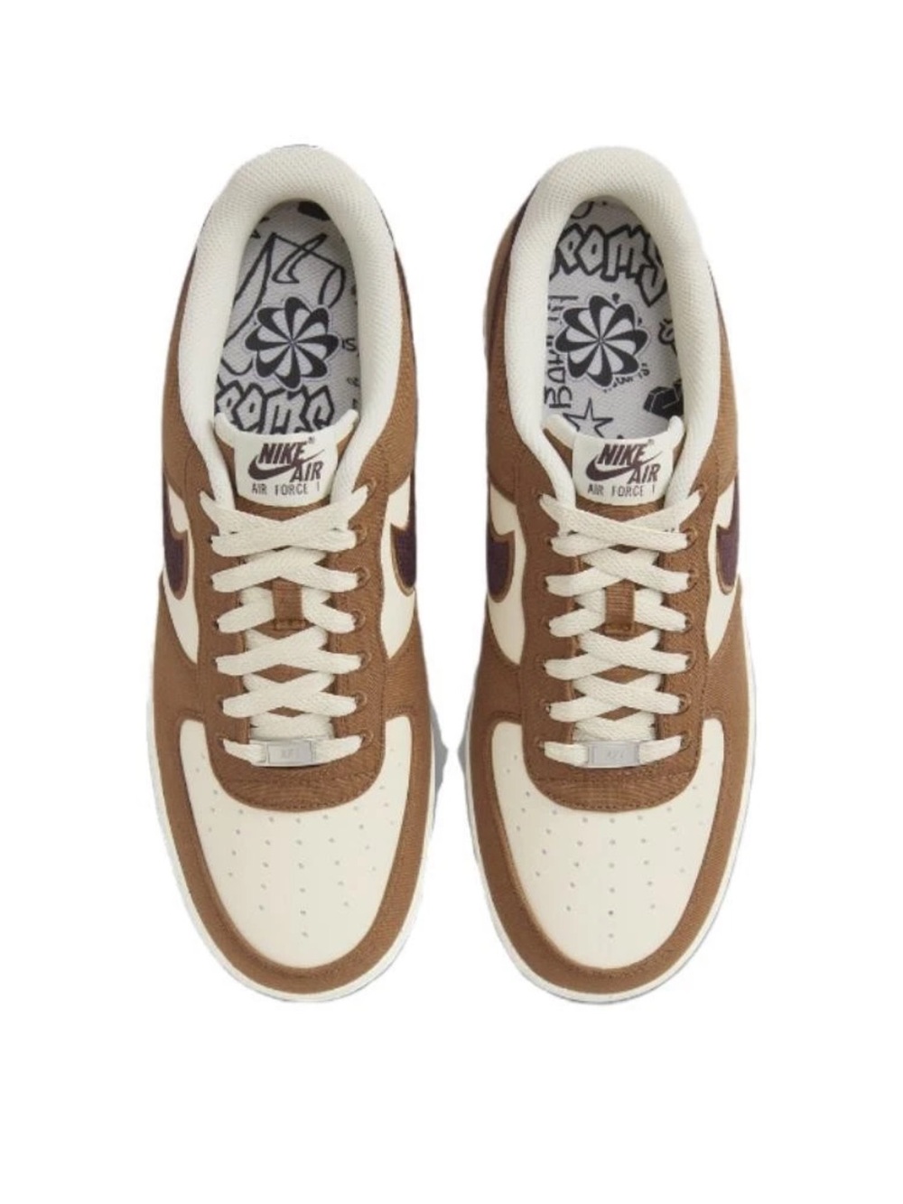 Nike Air Force 1 Low Sneakers - Brown & Cream